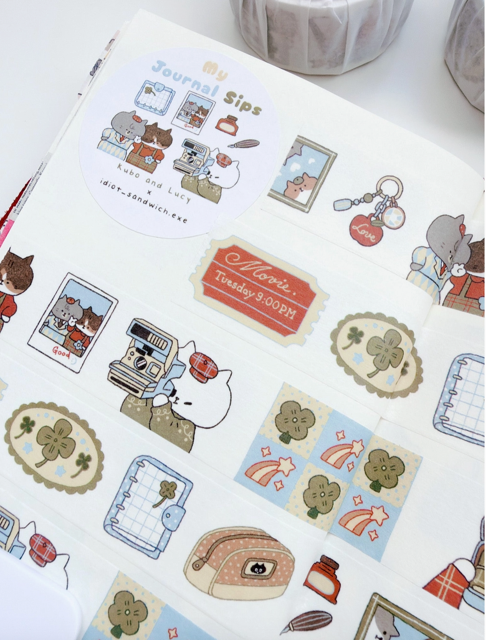 Kuboandlucy X Idiot Sandwich My Journal Sips V.2 (Polaroid) Washi Tape