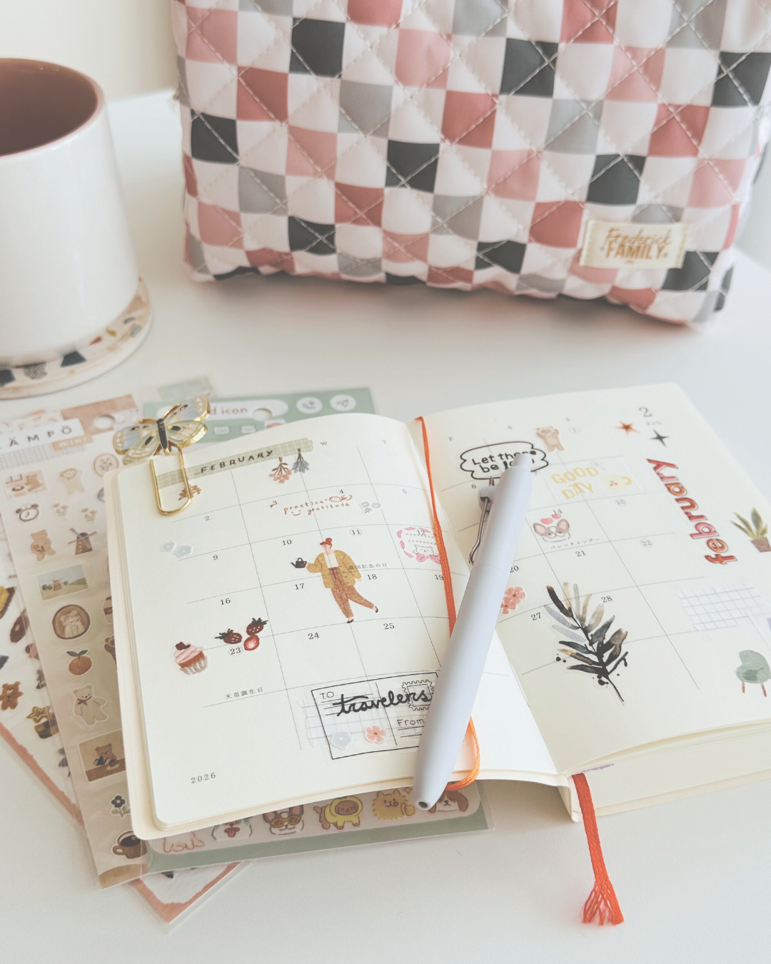 Quilted Carry All Pouch - Boho Checker