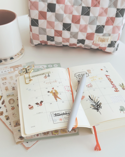 Quilted Carry All Pouch - Boho Checker