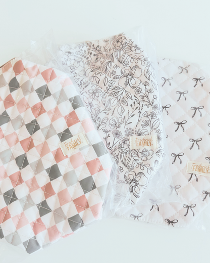 Quilted Carry All Pouch - Black Bow