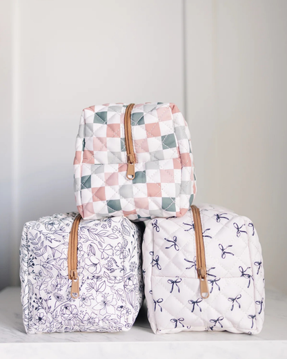 Quilted Carry All Pouch - Black Bow