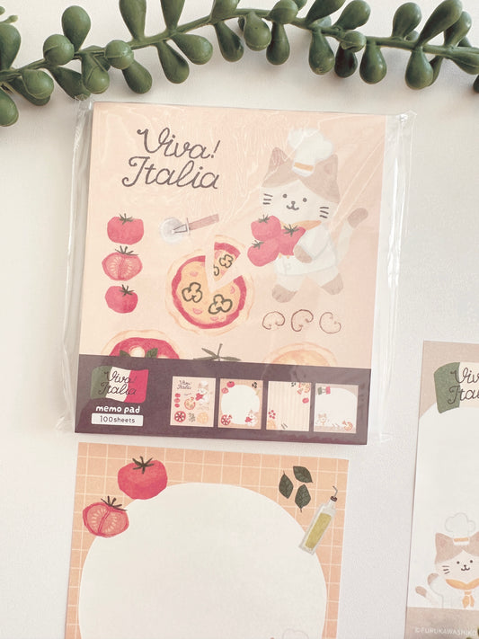 FURUKAWASHIKO Memo Pad - Pizza Kitten