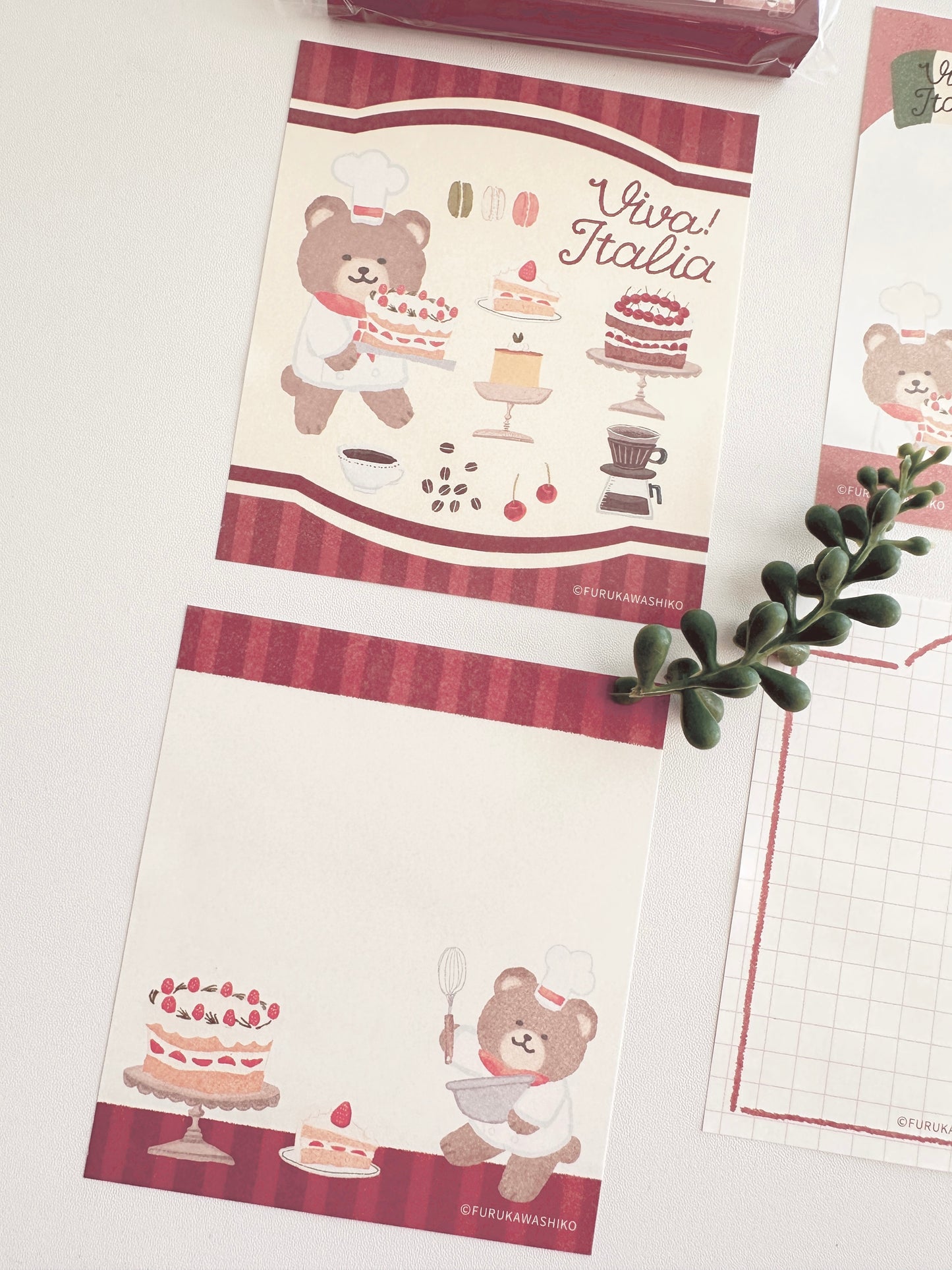 FURUKAWASHIKO Memo pad - Dessert Bear