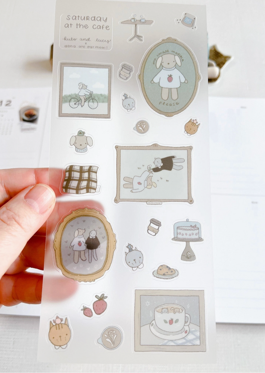 Kuboandlucy X Dana Ate Oatmeal Saturday At the Cafe Sticker Sheet