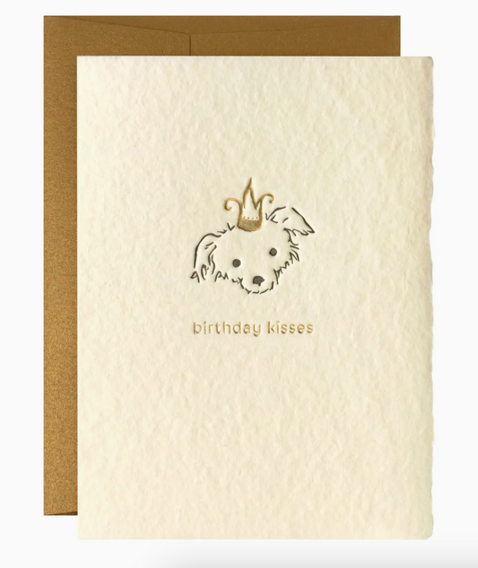 Birthday Kisses Adorable Animals Letterpress Card