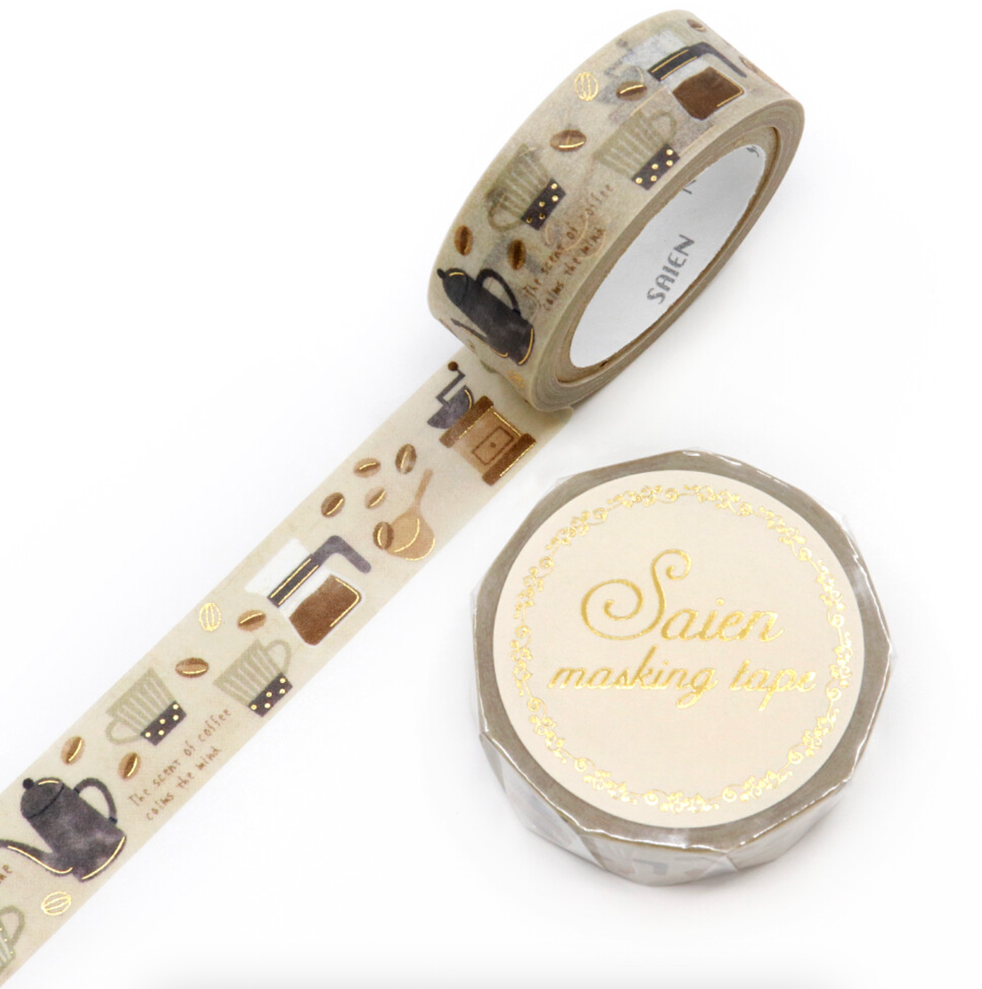 Washi Tape Coffee Time Gold Foil Coffee
