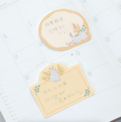 Sous les Fleurs Sticky Note - Pink: Tulip & Cat