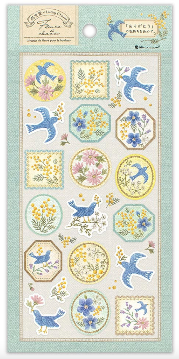 Fleurs et chance - Sticker Sheet - Ama*Gerbera*Campanula*Mimosa*Lace flower