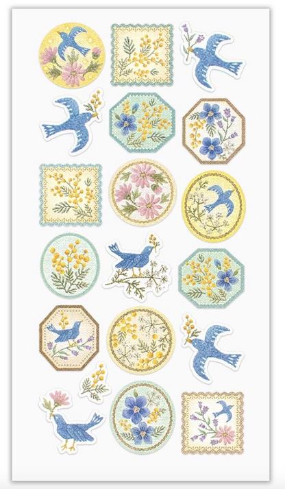 Fleurs et chance - Sticker Sheet - Ama*Gerbera*Campanula*Mimosa*Lace flower