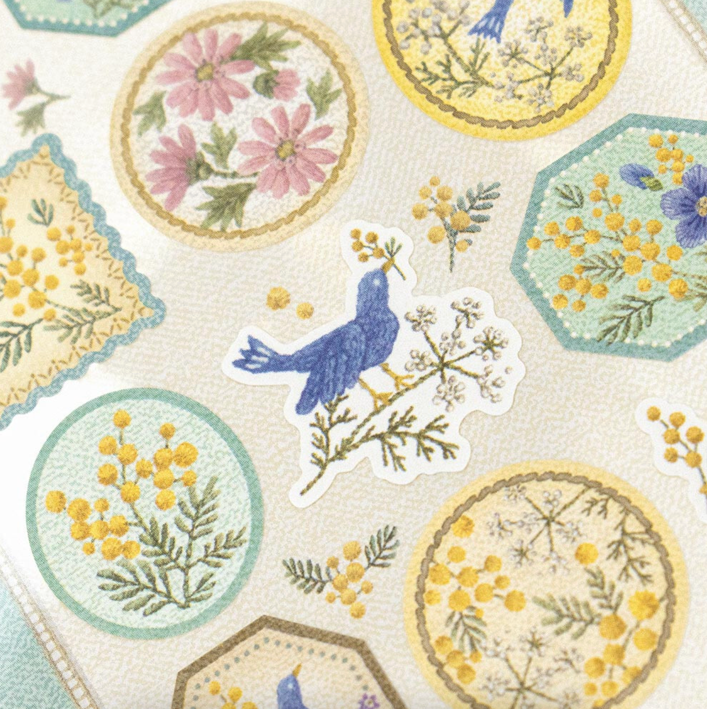 Fleurs et chance - Sticker Sheet - Ama*Gerbera*Campanula*Mimosa*Lace flower