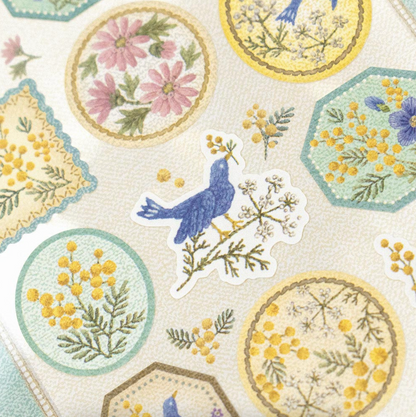 Fleurs et chance - Sticker Sheet - Ama*Gerbera*Campanula*Mimosa*Lace flower
