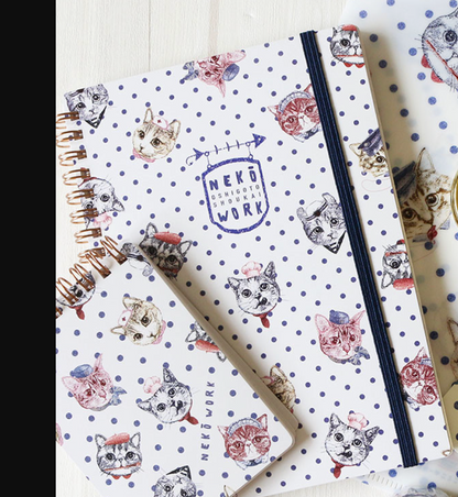 Notebook B6 size Cat Neko + Memo Pad