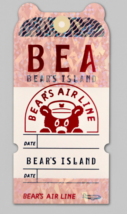 Stickers Ticket Bear Retro ROKKAKU
