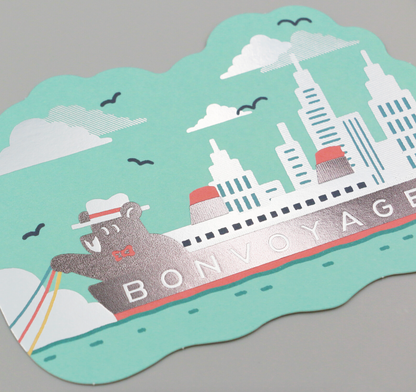 Postcard Die-cut Retro - SHIPS TOURS