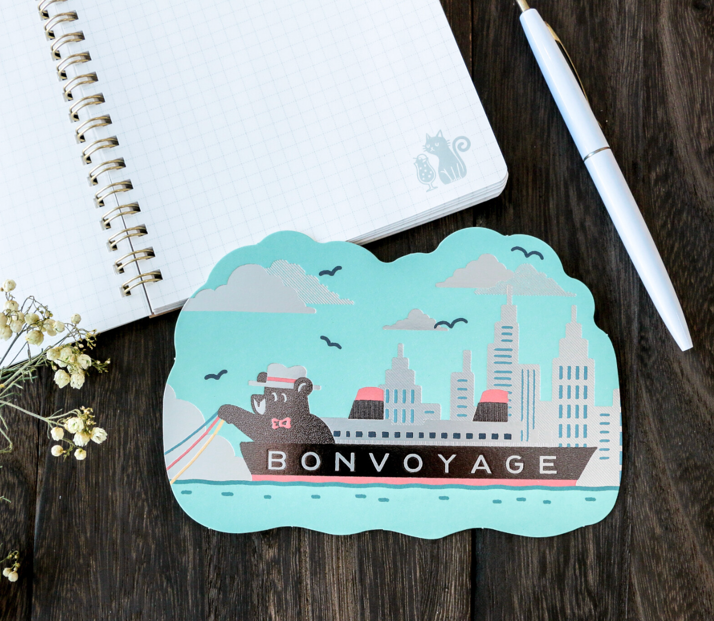 Postcard Die-cut Retro - SHIPS TOURS
