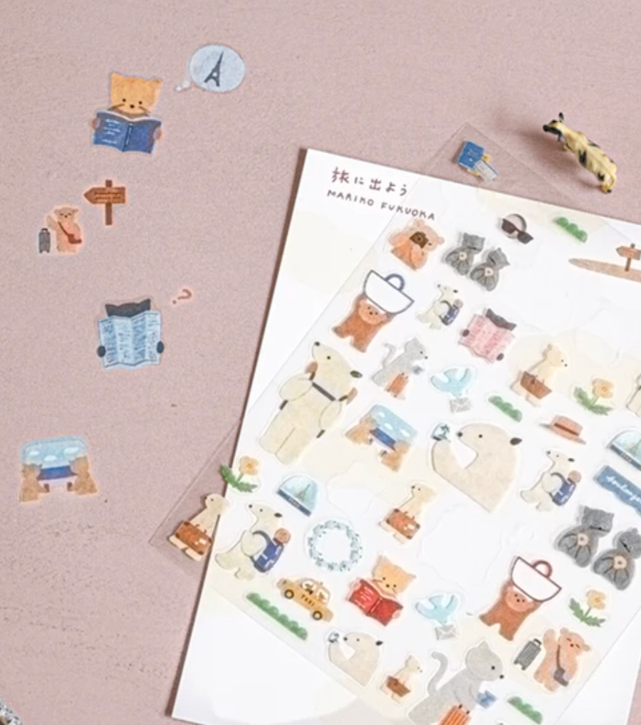 Cozyca Sticker Sheet - Let's go on a Trip