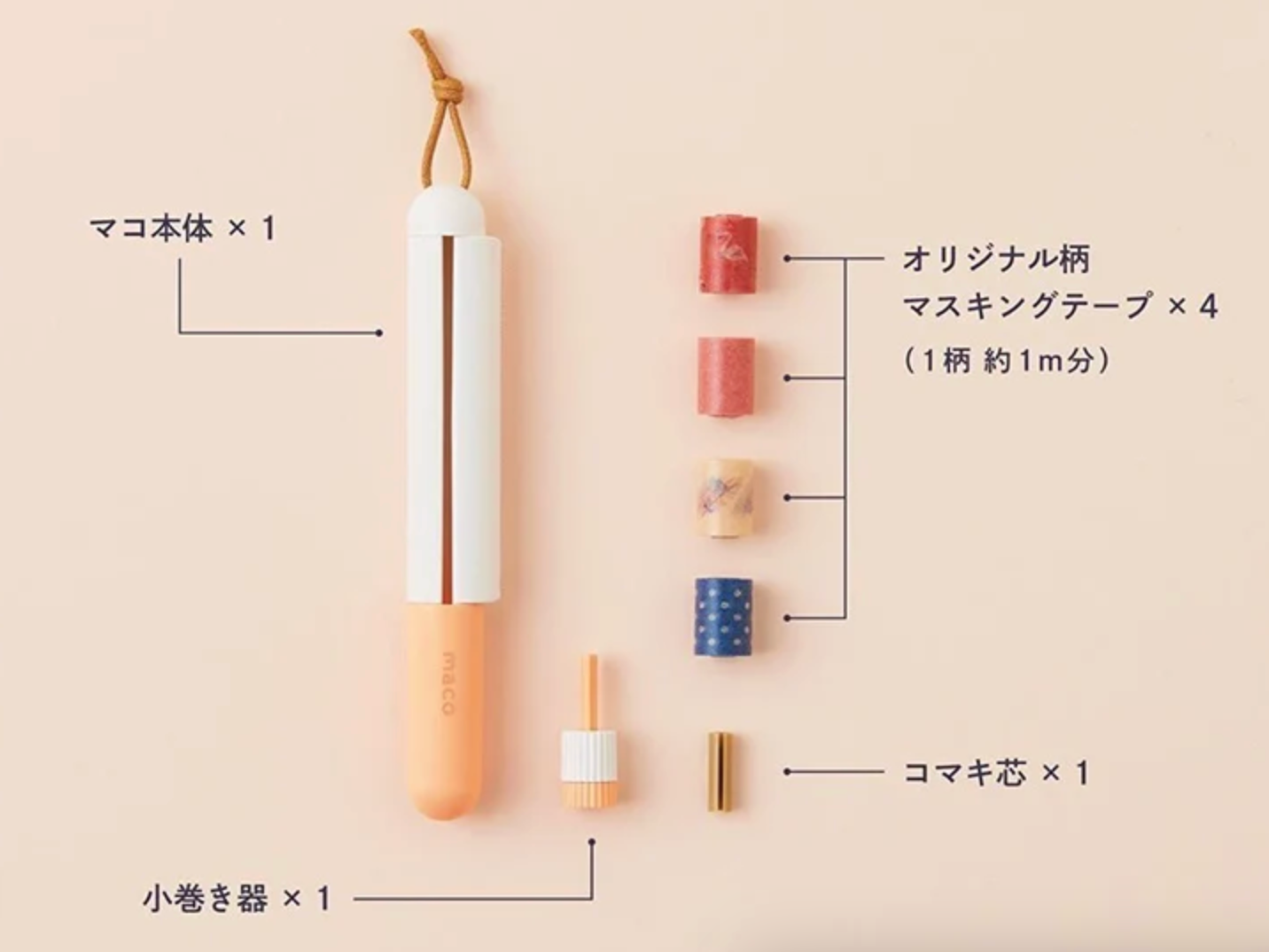 KANMIDO - Maco pen-sized Masking Tape Holder