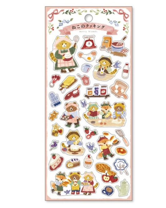 MIND WAVE Sticker Sheet - Merry Friends Cooking Cat